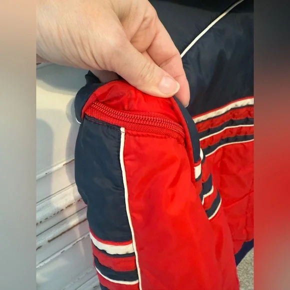 Vintage In Crowd by Celebration Ski Jacket Men's Large Retro Red Navy white - Picture 7 of 9